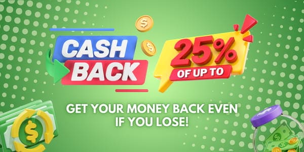 Green banner art with rebate meters promoting daily cashback